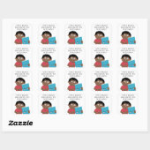 Boys Book Square Sticker (Blatt)