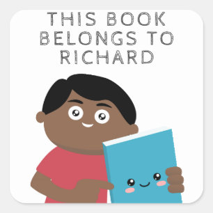 Boys Book Square Sticker