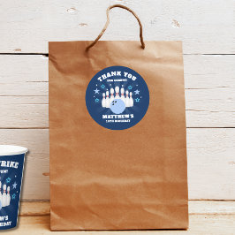 Boys Bowling Birthday Party Danke Runder Aufkleber