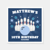 Boys Bowling Birthday Party Serviette (Vorderseite)