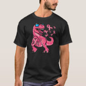 Boys Breast Cancer Awareness, Breast Cancer T-Rex T-Shirt (Vorderseite)