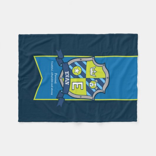 Boys Brief E Evan Name bedeutet Bärendecke Fleecedecke (Vorderseite (Horizontal))