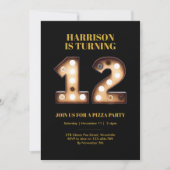 Boys Bright lights 12. Geburtstagseinladung Einladung (Vorderseite)