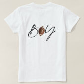 Boys Brown Football Baby Dusche T-Shirt (Design Rückseite)
