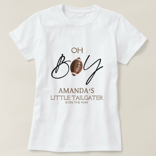 Boys Brown Football Baby Dusche T-Shirt (Design vorne)