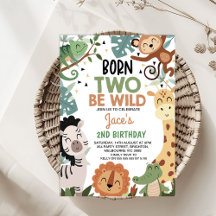 Boys Brown Green Geboren Two Be Wild 2. Geburtstag