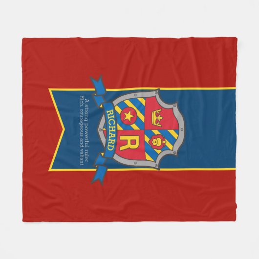 Boys Buchstabe R Name bedeutet Richard Löwen Ritte Fleecedecke (Vorderseite (Horizontal))