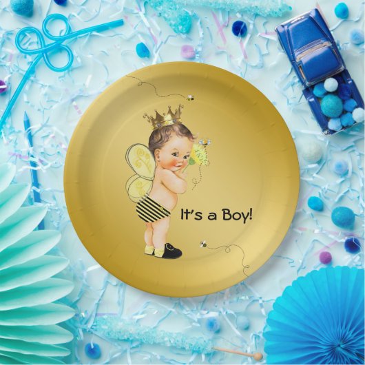 Boys Bumble Bee Baby Dusche Pappteller (Party)