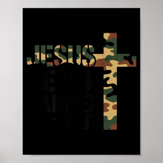 Boys Camo Christian Wrestling Jesus Never Tapped O Poster (Vorne)