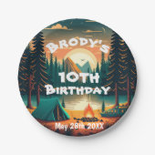 Boys Camping Adventure Birthday Pappteller (Vorderseite)