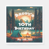 Boys Camping Adventure Birthday Serviette (Vorderseite)