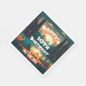 Boys Camping Adventure Birthday Serviette (Ecke)