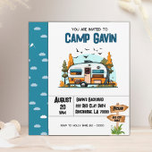 Boys Camping Adventure Birthday Slumber Party Einladung