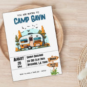 Boys Camping Adventure Birthday Slumber Party Einladung