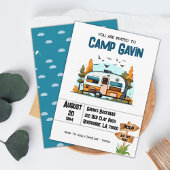 Boys Camping Adventure Birthday Slumber Party Einladung