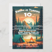 Boys Camping Adventure Geburtstag Einladung (Vorderseite)