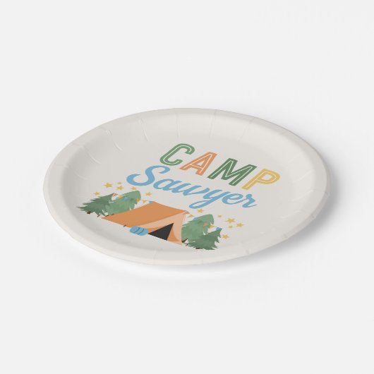 Boy's Camping Party Teller (Schrägansicht)