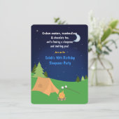 Boys Camping Sleepover Geburtstagsparty Einladung (Stehend Vorderseite)