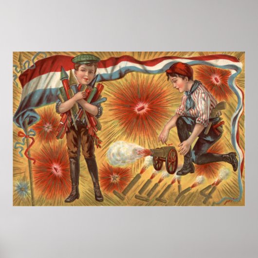Boys Cannon Fireworks Firecracker Poster (Vorne)