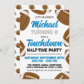 Boys Carolina Blue Football Geburtstagsparty Einladung (Vorne/Hinten)