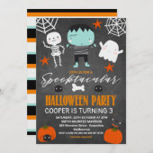 Boys Chalkboard Halloween-Party Geburtstag Einladung (Vorne/Hinten)