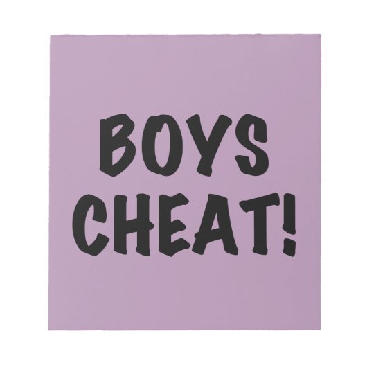 Boys Cheat Notizblock (Vorderseite)