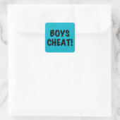 Boys Cheat Quadratischer Aufkleber (Tasche)