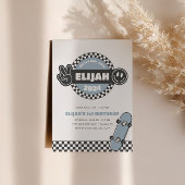 Boys' Checkered Skateboard Groovy Hippie Geburtsta Einladung