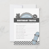 Boys' Checkered Skateboard Groovy Hippie Geburtsta Mitteilungskarte (Vorderseite)