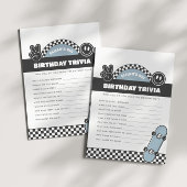 Boys' Checkered Skateboard Groovy Hippie Geburtsta Mitteilungskarte