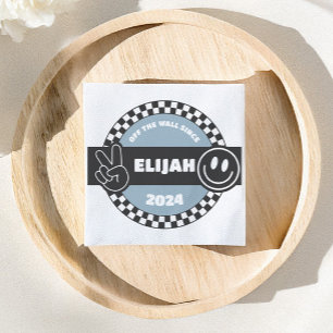 Boys' Checkered Skateboard Groovy Hippie Geburtsta Serviette