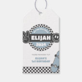 Boys' Checkered Skateboard Groovy Krass Geburtstag Geschenkanhänger (Vorderseite)