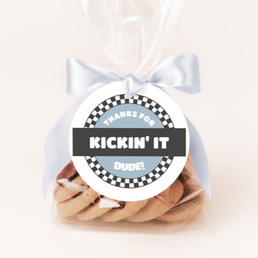 Boys' Checkered Skateboard Groovy Krass Geburtstag Geschenkanhänger