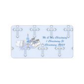 Boys Christening Wish Adressaufkleber (Vorne)