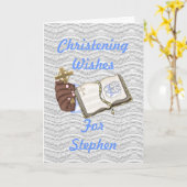 Boys Christenings Book Karte (Gelbe Blume)
