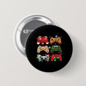 Boys Christmas Shirt Santa Elf Gaming Controllers  Button (Vorne & Hinten)