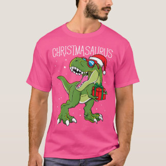 Boys Christmasaurus Christmas Dinosaur Dino Famili T-Shirt