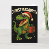 Boys Christmasaurus Christmas Dinosaur Dino Family Karte (Vorderseite)
