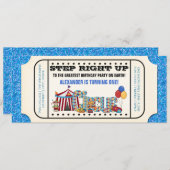 Boys Circus Ticket Geburtstagsparty Einladung (Vorne/Hinten)