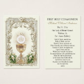 Boy's Communion Catholic Remembrance Holy Card (Vorne & Hinten)