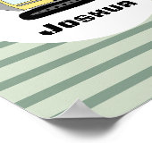 Boys Construction Bagger Bagger und Name Kinder Poster (Ecke)