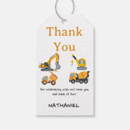 Boys Construction Birthday Party Theme Geschenkanhänger
