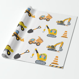 Boys Construction Birthday Party Theme Geschenkpapier