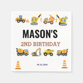 Boys Construction Birthday Party Theme Serviette
