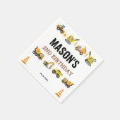 Boys Construction Birthday Party Theme Serviette (Ecke)