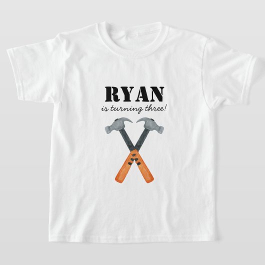 Boys Construction Builder Birthday Boy T-Shirt (Ablage )