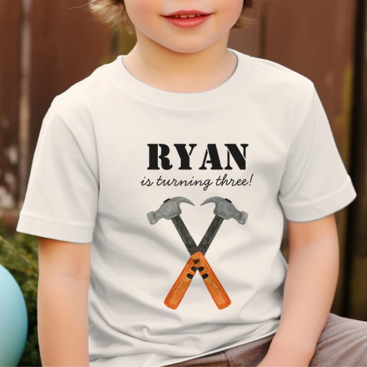 Boys Construction Builder Birthday Boy T-Shirt