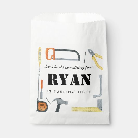 Boys Construction Builder Giveaway Geschenktütchen (Vorderseite)