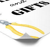 Boys Construction Cards und Gifts Table Sign Poster (Ecke)