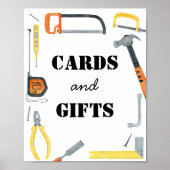 Boys Construction Cards und Gifts Table Sign Poster (Vorne)